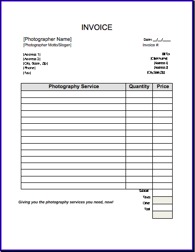 invoice contractor sheet sample